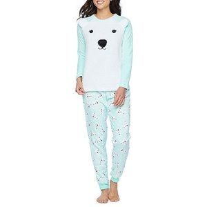 Love & Dreams Polar Bear Fleece Pajamas New